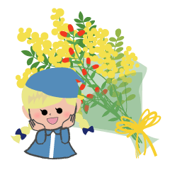 北欧色の花束スタンプ
